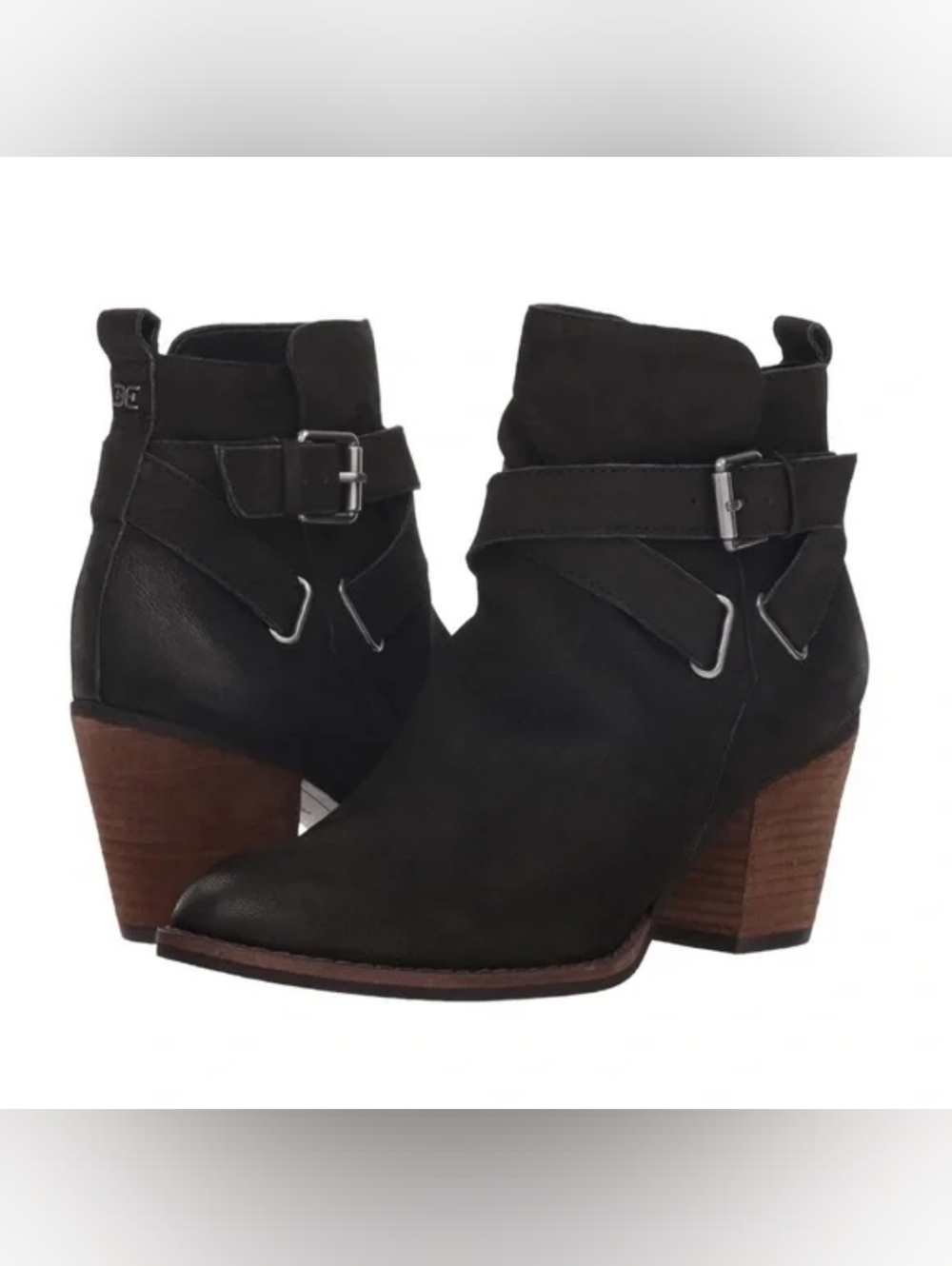 Sam Edelman Morris Black Suede Buckled Booties
